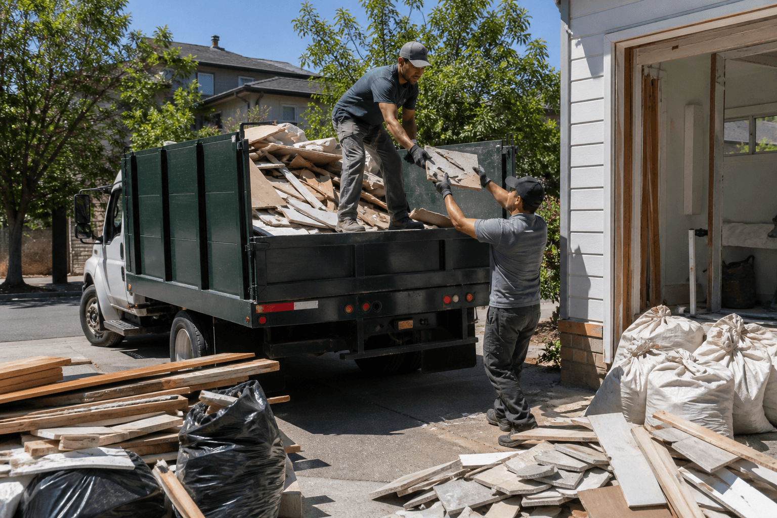 Construction debris removal in the East Bay