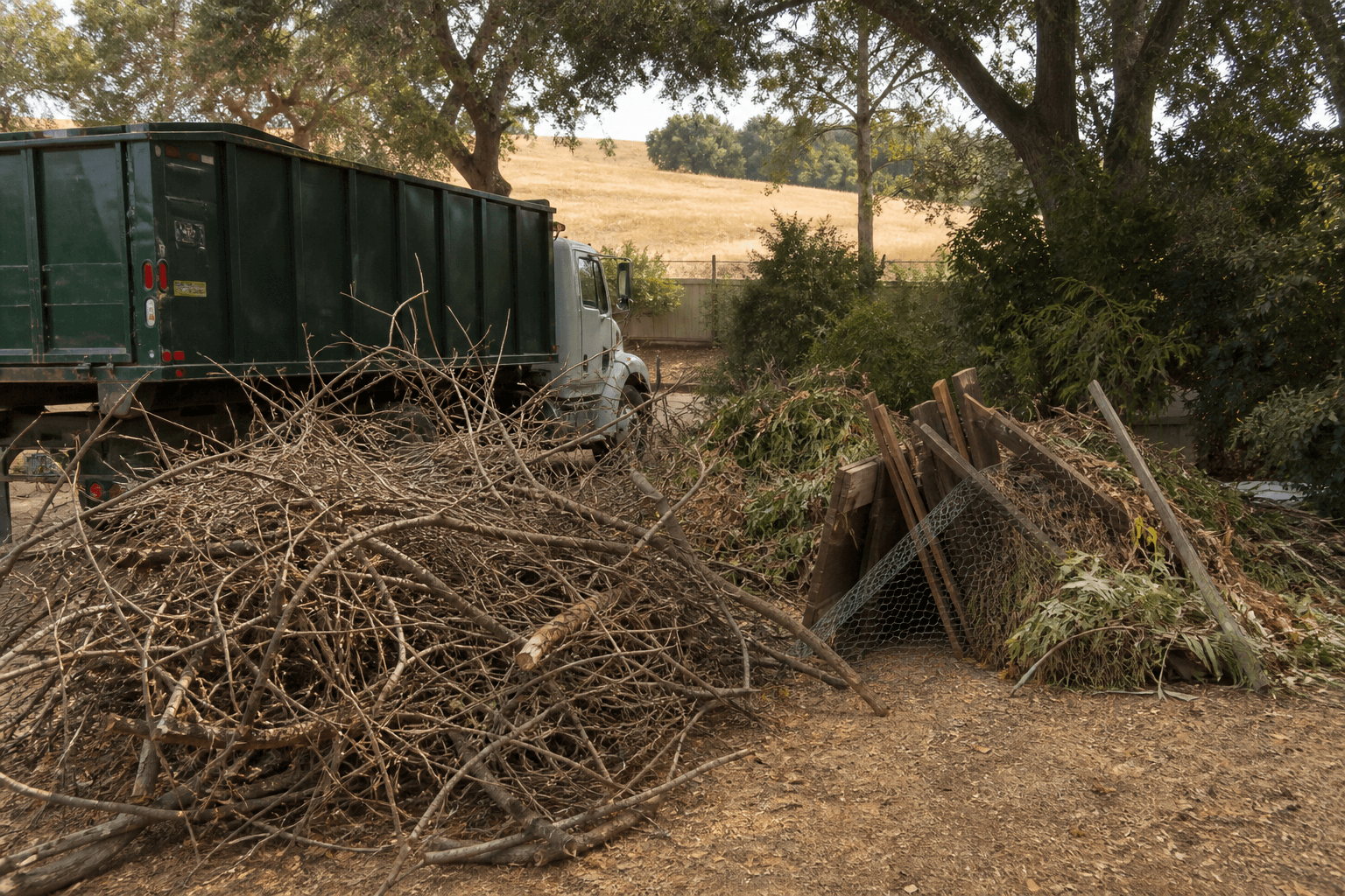 Yard waste and green debris in the East Bay